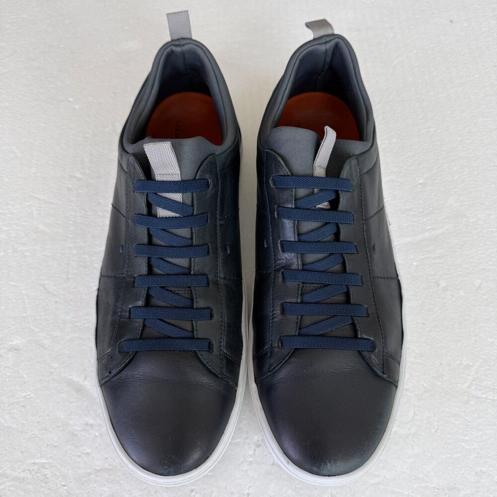 Size 10 - Martin Dingman Cameron Navy Leather Slip On Sneaker Men’s